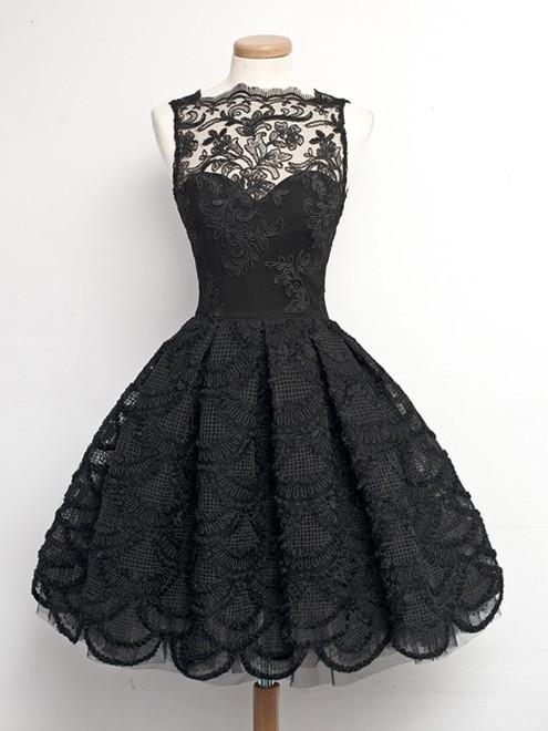 Short Black Lace Prom Dresses, Short ...
